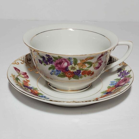 Teacup and Saucer Floral Japan Vintage - Picture 2 of 10